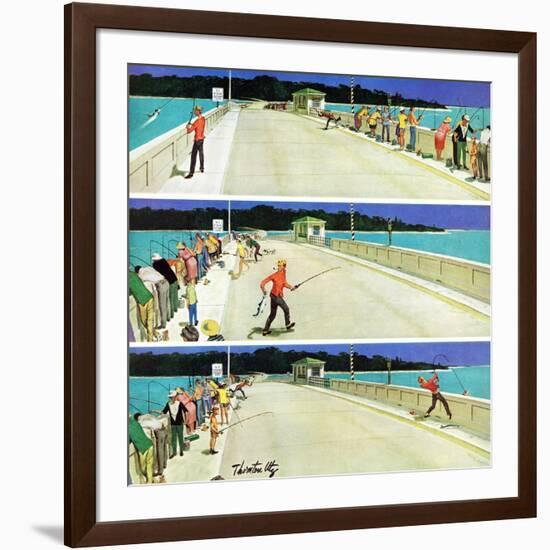 "Bridge Fishing", August 8, 1959-Thornton Utz-Framed Giclee Print