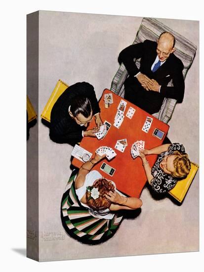 "Bridge Game" or "Playing Cards", May 15,1948-Norman Rockwell-Stretched Canvas