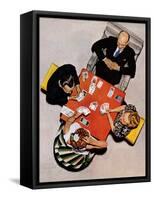 "Bridge Game" or "Playing Cards", May 15,1948-Norman Rockwell-Framed Stretched Canvas