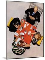 "Bridge Game" or "Playing Cards", May 15,1948-Norman Rockwell-Mounted Giclee Print