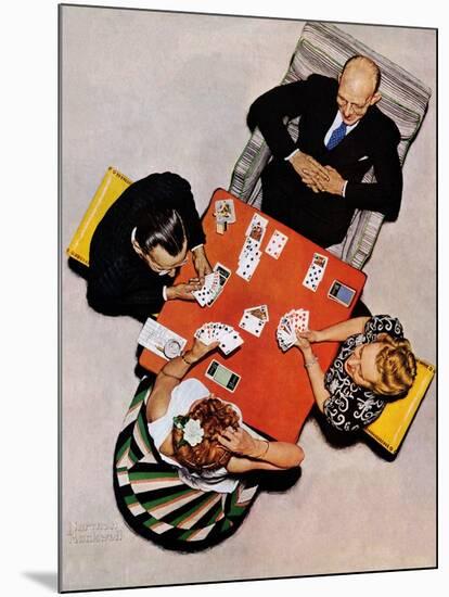 "Bridge Game" or "Playing Cards", May 15,1948-Norman Rockwell-Mounted Giclee Print