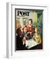 "Bridge Game" Saturday Evening Post Cover, October 14, 1950-Constantin Alajalov-Framed Giclee Print