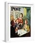 "Bridge Game" Saturday Evening Post Cover, October 14, 1950-Constantin Alajalov-Framed Giclee Print