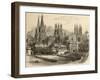 Bridge, Gateway and Cathedral of Burgos, Illustration from 'spanish Pictures' by the Rev. Samuel…-null-Framed Giclee Print