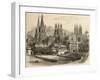 Bridge, Gateway and Cathedral of Burgos, Illustration from 'spanish Pictures' by the Rev. Samuel…-null-Framed Giclee Print