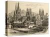 Bridge, Gateway and Cathedral of Burgos, Illustration from 'spanish Pictures' by the Rev. Samuel…-null-Stretched Canvas