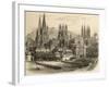 Bridge, Gateway and Cathedral of Burgos, Illustration from 'spanish Pictures' by the Rev. Samuel…-null-Framed Giclee Print