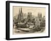 Bridge, Gateway and Cathedral of Burgos, Illustration from 'spanish Pictures' by the Rev. Samuel…-null-Framed Premium Giclee Print
