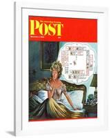 "Bridge Hand Disturbs Sleep," Saturday Evening Post Cover, December 1, 1962-Constantin Alajalov-Framed Giclee Print