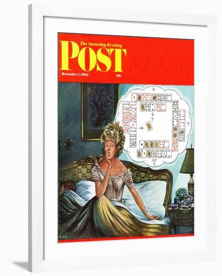 "Bridge Hand Disturbs Sleep," Saturday Evening Post Cover, December 1, 1962-Constantin Alajalov-Framed Giclee Print