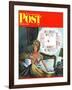 "Bridge Hand Disturbs Sleep," Saturday Evening Post Cover, December 1, 1962-Constantin Alajalov-Framed Giclee Print