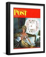 "Bridge Hand Disturbs Sleep," Saturday Evening Post Cover, December 1, 1962-Constantin Alajalov-Framed Giclee Print