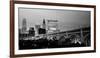 Bridge in a City Lit Up at Dusk, Detroit Avenue Bridge, Cleveland, Ohio, USA-null-Framed Photographic Print