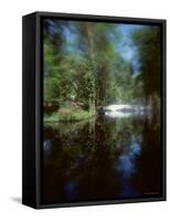 Bridge in a Garden-null-Framed Stretched Canvas