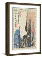 Bridge in a Gorge, 1831-Utagawa Hiroshige-Framed Giclee Print