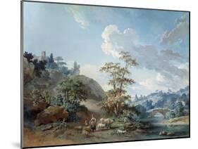 Bridge in a Valley, 1778-Jean-Baptiste Huet-Mounted Giclee Print