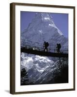 Bridge in Ama Dablam, Nepal-Michael Brown-Framed Premium Photographic Print