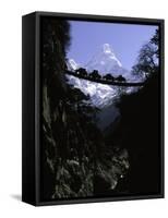 Bridge in Ama Dablam, Nepal-Michael Brown-Framed Stretched Canvas