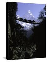 Bridge in Ama Dablam, Nepal-Michael Brown-Stretched Canvas