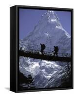 Bridge in Ama Dablam, Nepal-Michael Brown-Framed Stretched Canvas