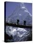 Bridge in Ama Dablam, Nepal-Michael Brown-Stretched Canvas