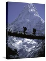 Bridge in Ama Dablam, Nepal-Michael Brown-Stretched Canvas