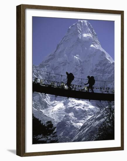 Bridge in Ama Dablam, Nepal-Michael Brown-Framed Premium Photographic Print