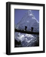 Bridge in Ama Dablam, Nepal-Michael Brown-Framed Premium Photographic Print