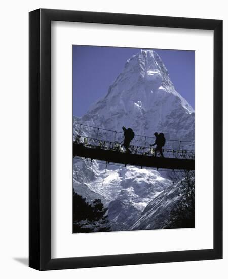 Bridge in Ama Dablam, Nepal-Michael Brown-Framed Premium Photographic Print