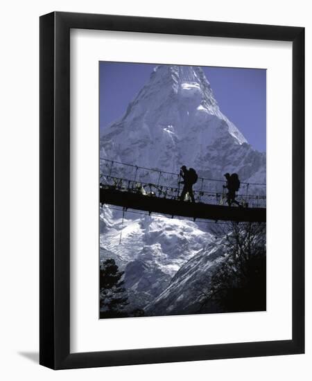 Bridge in Ama Dablam, Nepal-Michael Brown-Framed Premium Photographic Print