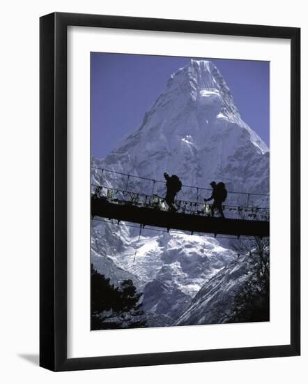 Bridge in Ama Dablam, Nepal-Michael Brown-Framed Photographic Print