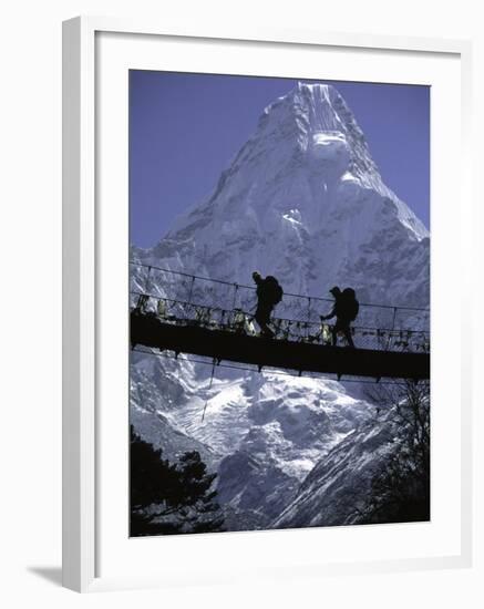 Bridge in Ama Dablam, Nepal-Michael Brown-Framed Photographic Print