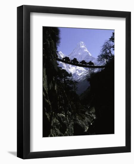 Bridge in Ama Dablam, Nepal-Michael Brown-Framed Photographic Print