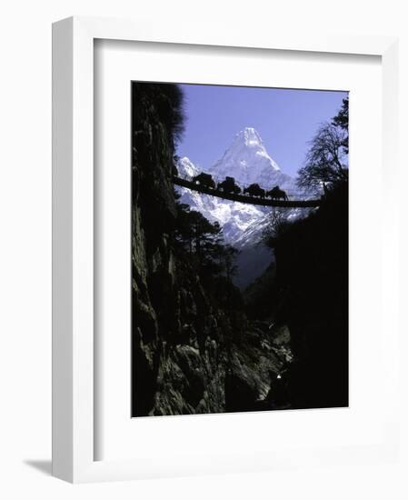 Bridge in Ama Dablam, Nepal-Michael Brown-Framed Photographic Print