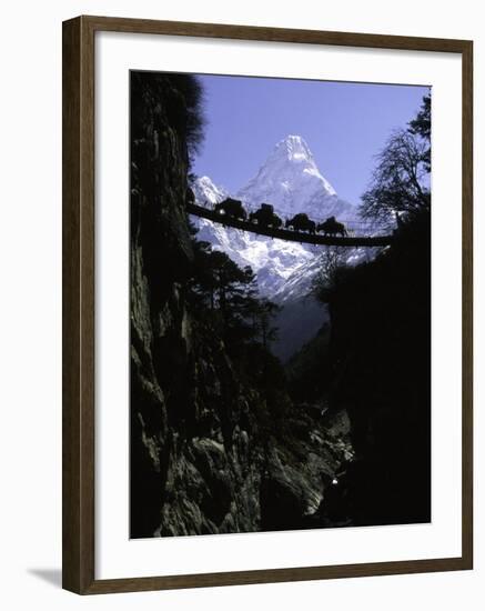 Bridge in Ama Dablam, Nepal-Michael Brown-Framed Photographic Print