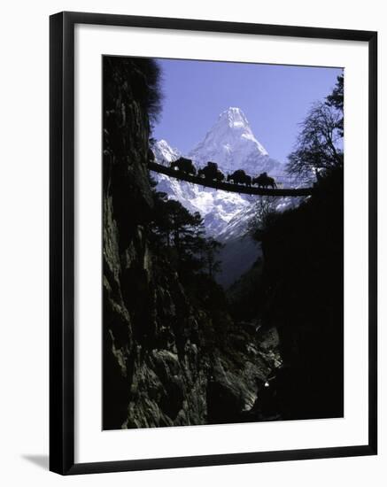 Bridge in Ama Dablam, Nepal-Michael Brown-Framed Photographic Print