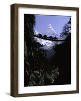 Bridge in Ama Dablam, Nepal-Michael Brown-Framed Photographic Print