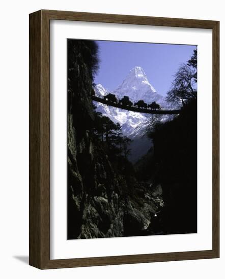 Bridge in Ama Dablam, Nepal-Michael Brown-Framed Photographic Print