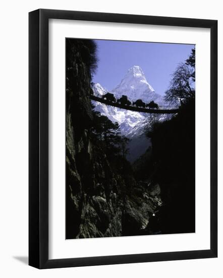Bridge in Ama Dablam, Nepal-Michael Brown-Framed Photographic Print