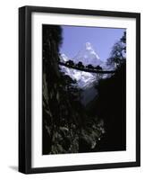 Bridge in Ama Dablam, Nepal-Michael Brown-Framed Photographic Print