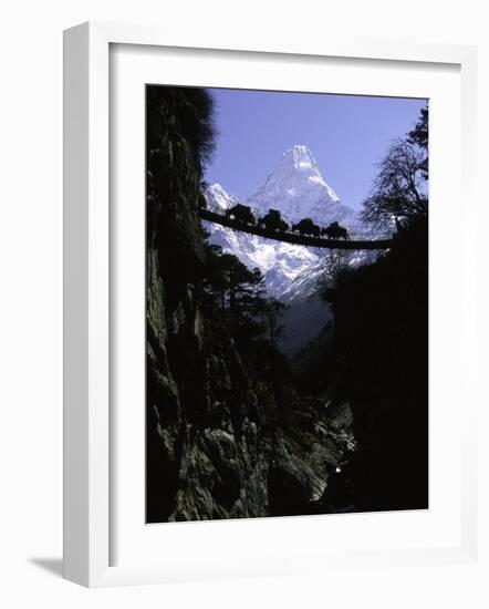 Bridge in Ama Dablam, Nepal-Michael Brown-Framed Photographic Print