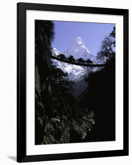 Bridge in Ama Dablam, Nepal-Michael Brown-Framed Photographic Print