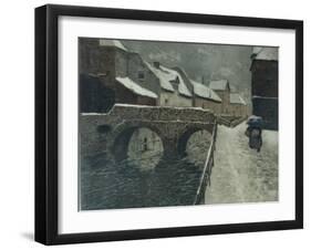 Bridge in Amiens colour etching-Fritz Thaulow-Framed Giclee Print