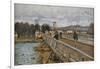 Bridge in Argenteuil-Alfred Sisley-Framed Art Print