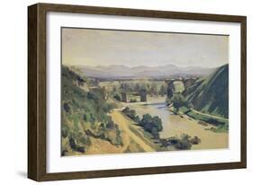 Bridge in Narni, 1826-Jean-Baptiste-Camille Corot-Framed Giclee Print