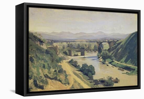 Bridge in Narni, 1826-Jean-Baptiste-Camille Corot-Framed Stretched Canvas