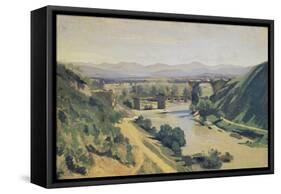 Bridge in Narni, 1826-Jean-Baptiste-Camille Corot-Framed Stretched Canvas