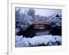 Bridge in Sinsen-En Garden in Snow, Kyoto, Japan-null-Framed Photographic Print