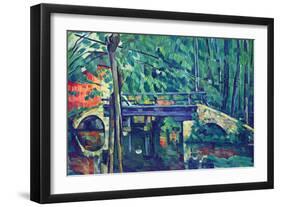 Bridge In The Forest-Paul Cézanne-Framed Art Print