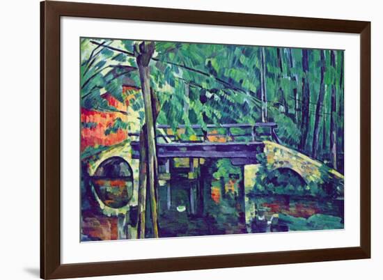 Bridge In The Forest-Paul Cézanne-Framed Art Print